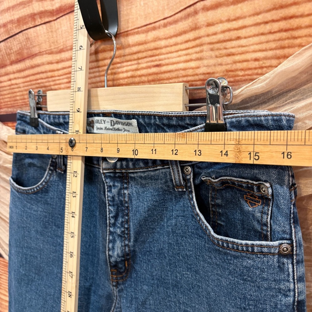 Harley Davidson Bootcut Medium Wash Mid Rise Denim Riding Jeans Womens 12‎ - Picture 5 of 10